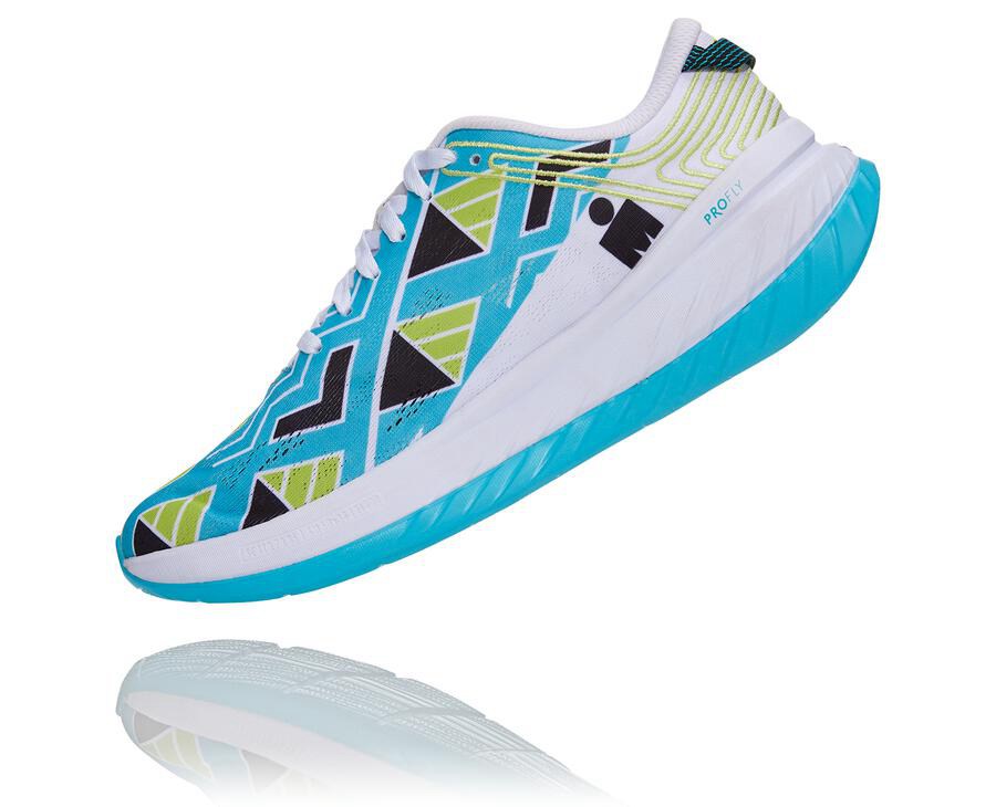 Tenis Hoka One One Hombre Azules/Blancos - Ironman Kona Carbon X - AYNM87139